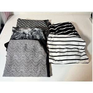 Lot of 5 Women's Size Medium Tops - Chico's WHBM J. Crew - Black/White/Gray